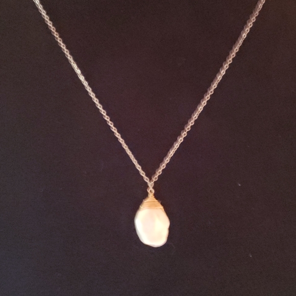 Natural pearl necklace with 20" chain - Picture 2 of 8